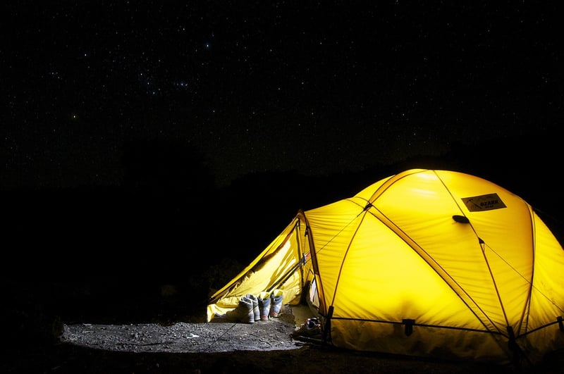 Glamping tent in nature